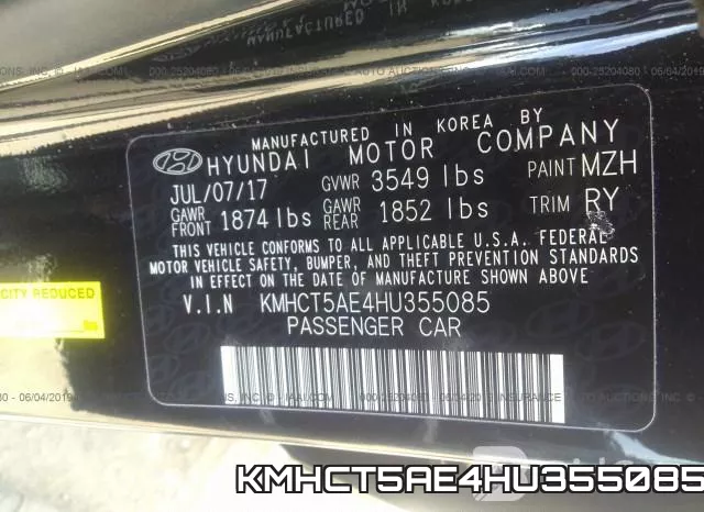 KMHCT5AE4HU355085 фото 10