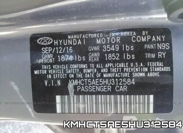 KMHCT5AE5HU312584 фото 10