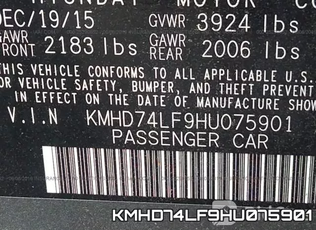 KMHD74LF9HU075901 фото 9