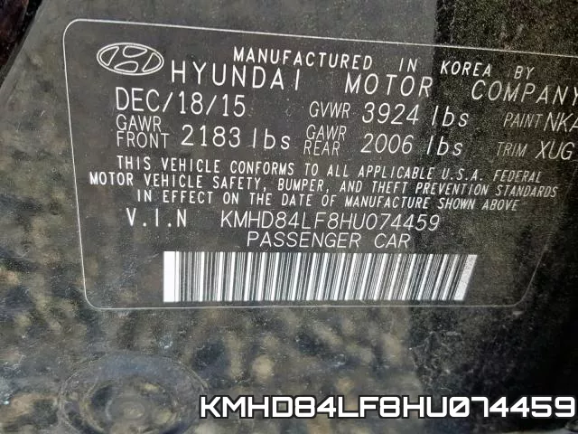 KMHD84LF8HU074459 фото 2