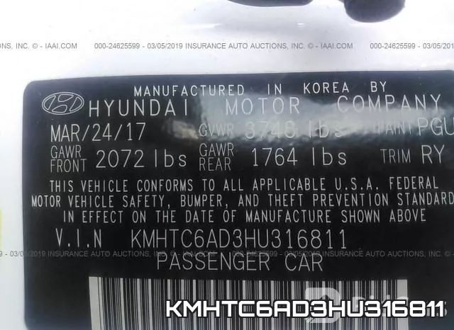 KMHTC6AD3HU316811 фото 10