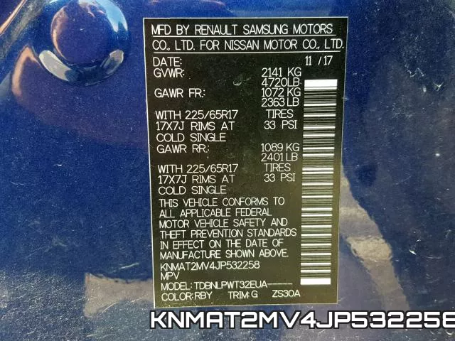 KNMAT2MV4JP532258 фото 2