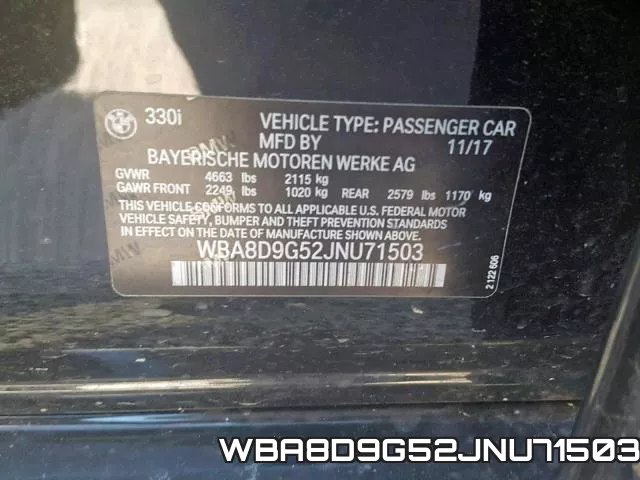 WBA8D9G52JNU71503 фото 2