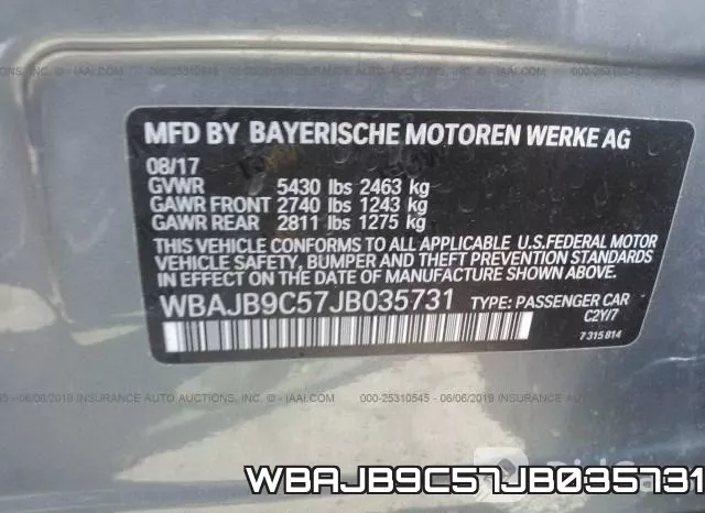 WBAJB9C57JB035731 фото 10