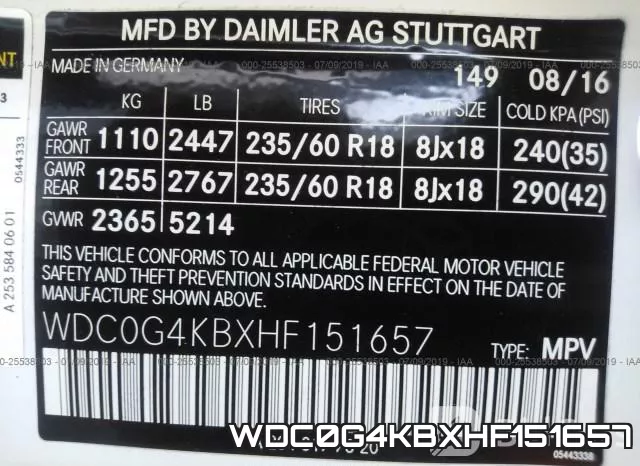 WDC0G4KBXHF151657 фото 10