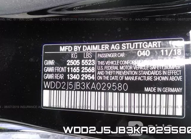 WDD2J5JB3KA029580 фото 10