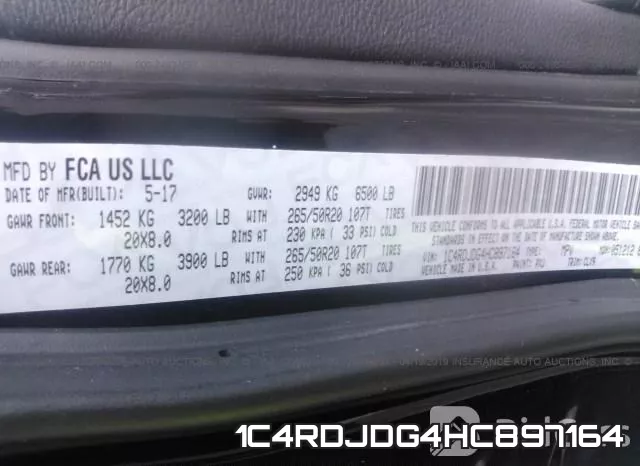 1C4RDJDG4HC897164 фото 10