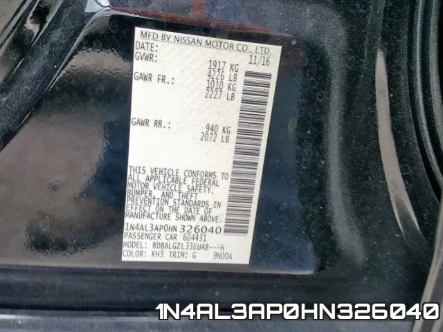 1N4AL3AP0HN326040 фото 2