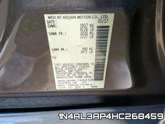 1N4AL3AP4HC268459 фото 2