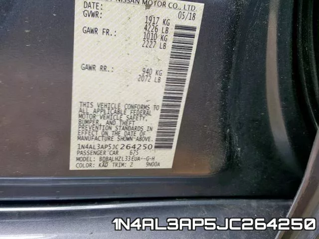 1N4AL3AP5JC264250 фото 2