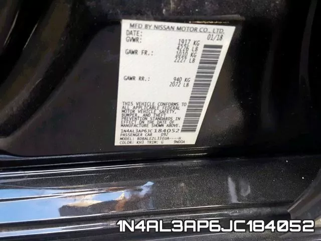 1N4AL3AP6JC184052 фото 2