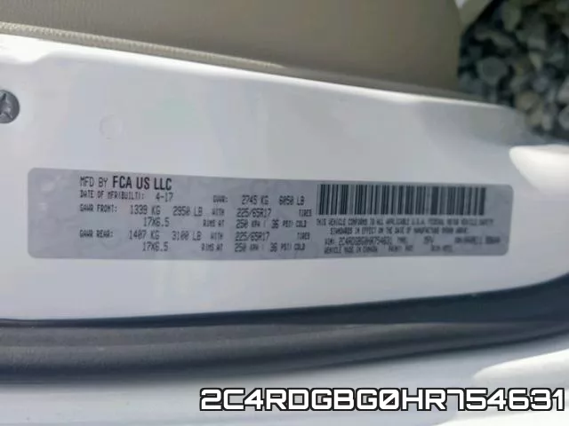 2C4RDGBG0HR754631 фото 2