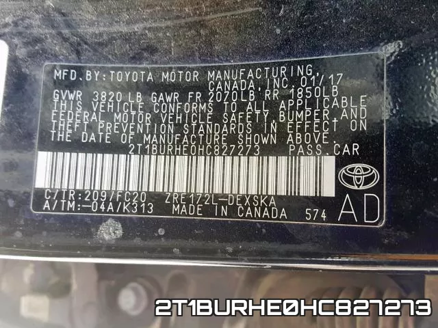 2T1BURHE0HC827273 фото 2