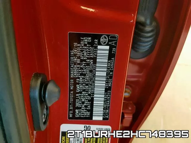 2T1BURHE2HC748395 фото 2
