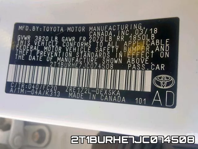 2T1BURHE7JC074508 фото 2