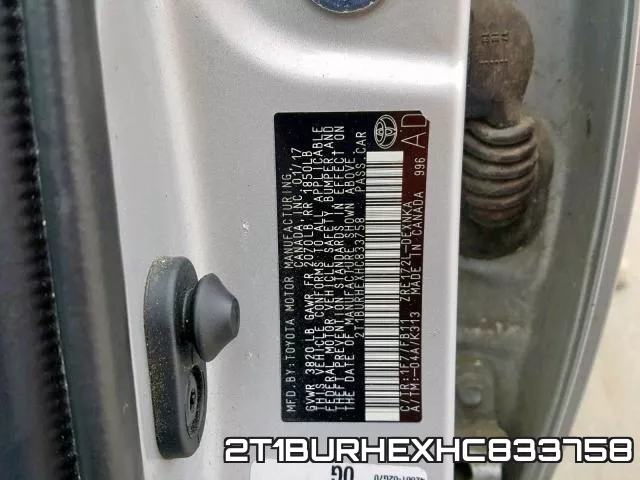 2T1BURHEXHC833758 фото 2