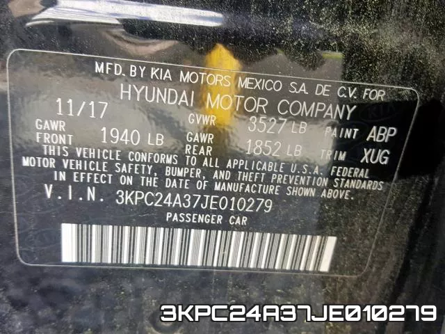 3KPC24A37JE010279 фото 2