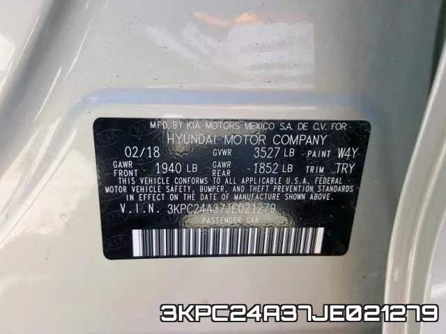 3KPC24A37JE021279 фото 2