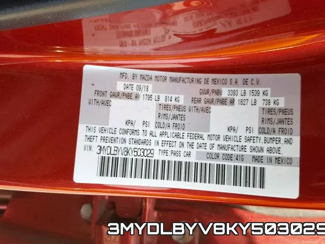 3MYDLBYV8KY503029 фото 2