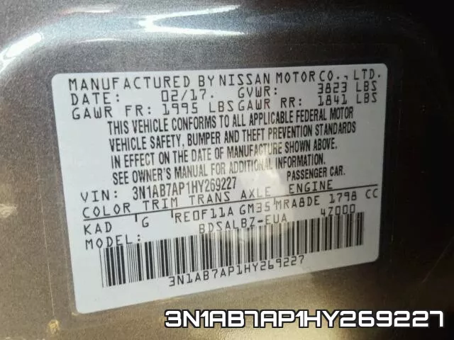 3N1AB7AP1HY269227 фото 2