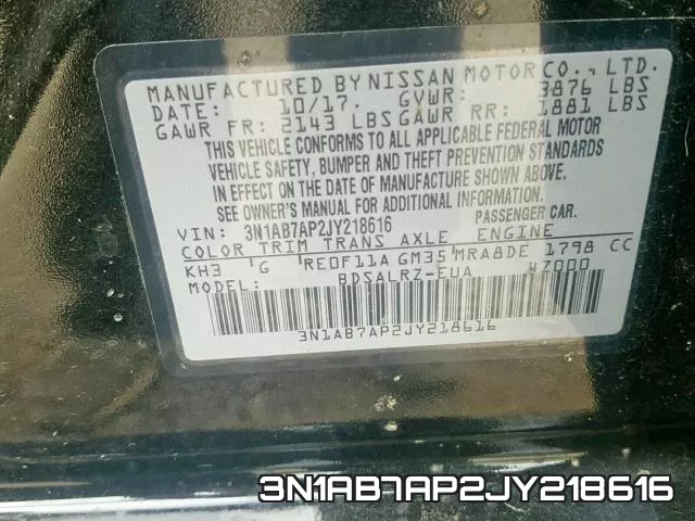 3N1AB7AP2JY218616 фото 2