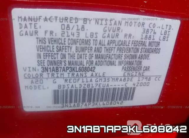 3N1AB7AP3KL608042 фото 9