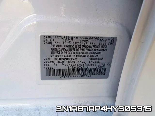 3N1AB7AP4HY305315 фото 2