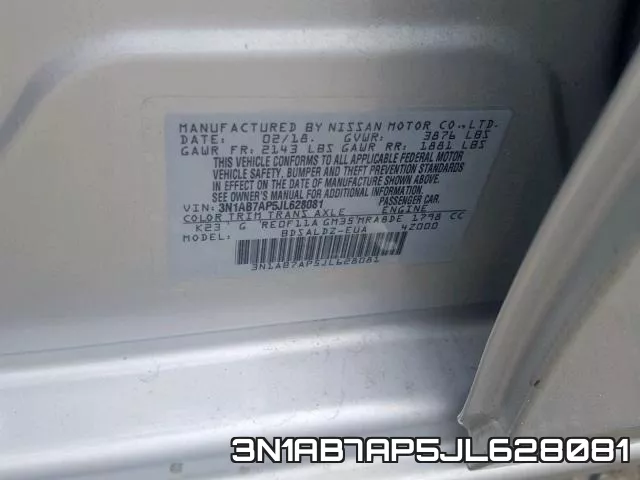 3N1AB7AP5JL628081 фото 2