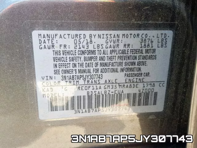 3N1AB7AP5JY307743 фото 2