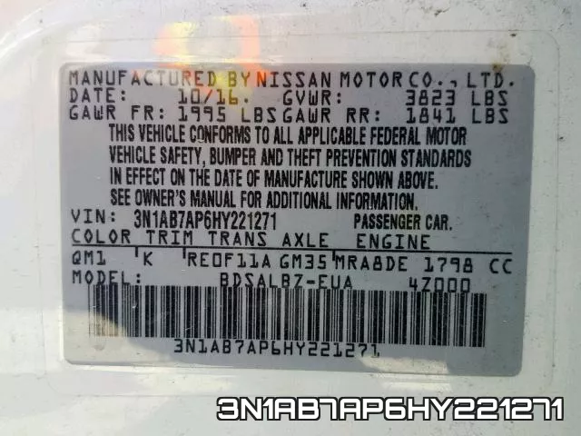 3N1AB7AP6HY221271 фото 2