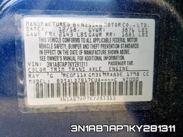 3N1AB7AP7KY281311 фото 2