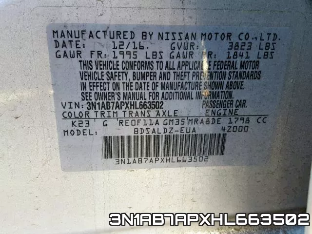 3N1AB7APXHL663502 фото 2