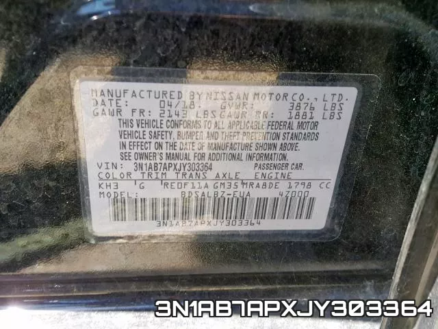 3N1AB7APXJY303364 фото 2