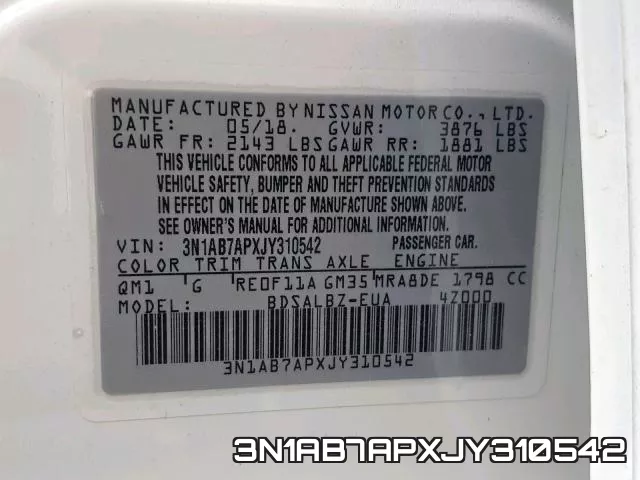 3N1AB7APXJY310542 фото 2