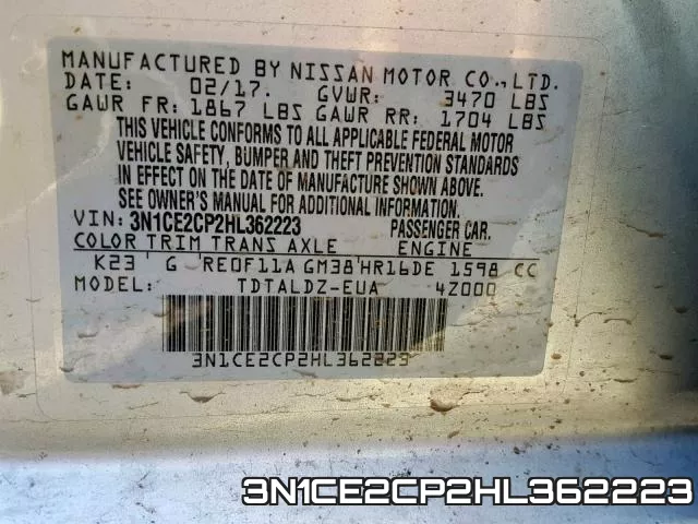 3N1CE2CP2HL362223 фото 2