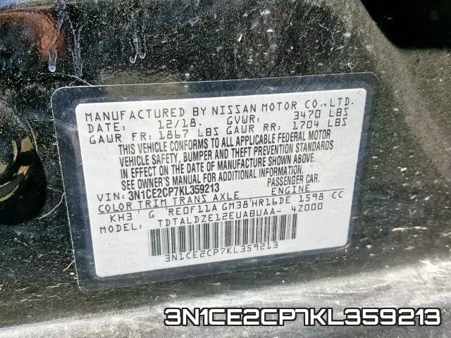 3N1CE2CP7KL359213 фото 2