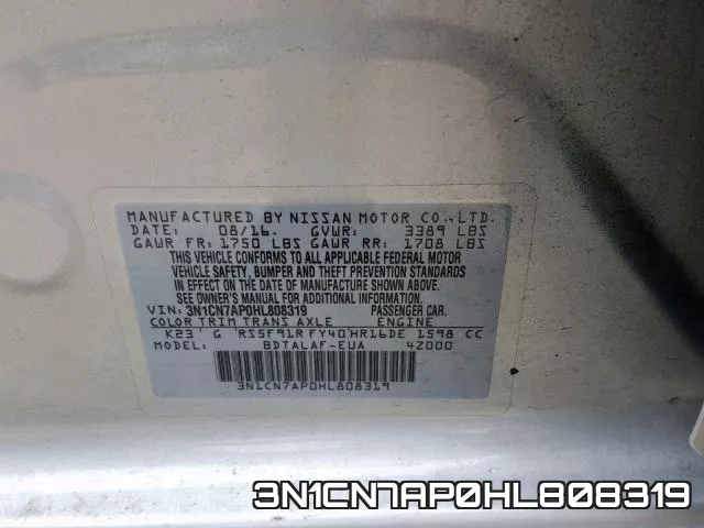 3N1CN7AP0HL808319 фото 2