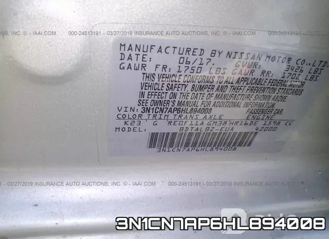 3N1CN7AP6HL894008 фото 10
