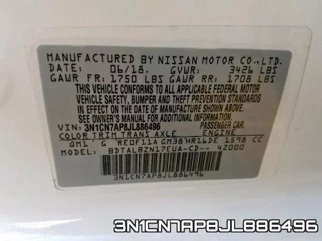 3N1CN7AP8JL886496 фото 2
