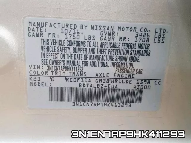 3N1CN7AP9HK411293 фото 2