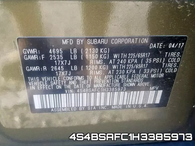 4S4BSAFC1H3385973 фото 2