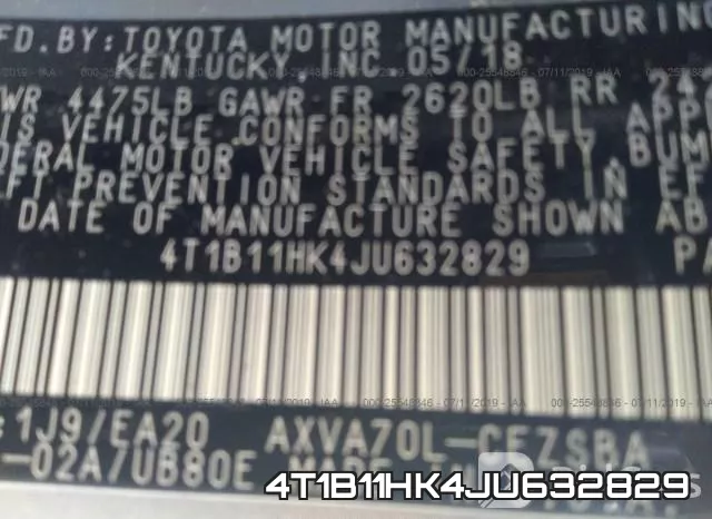 4T1B11HK4JU632829 фото 10