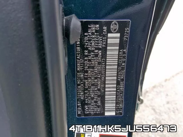 4T1B11HK5JU556473 фото 2