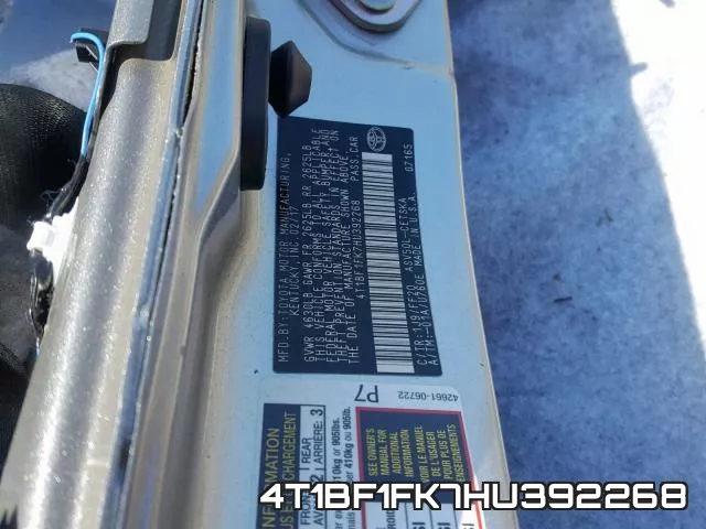 4T1BF1FK7HU392268 фото 2
