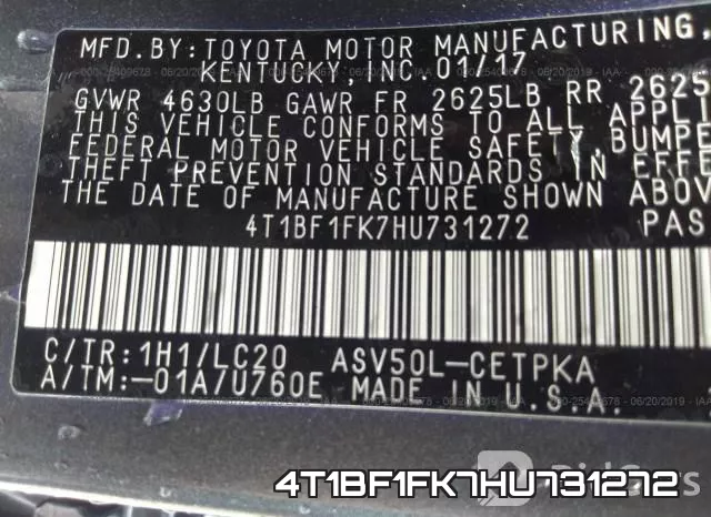4T1BF1FK7HU731272 фото 10