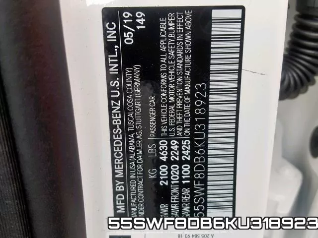 55SWF8DB6KU318923 фото 2
