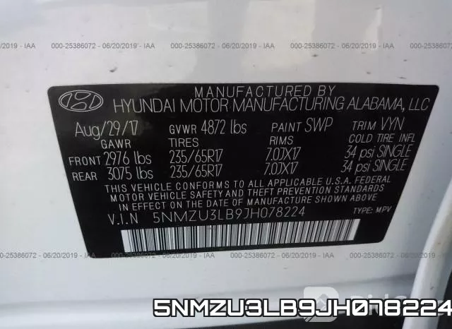 5NMZU3LB9JH078224 фото 10