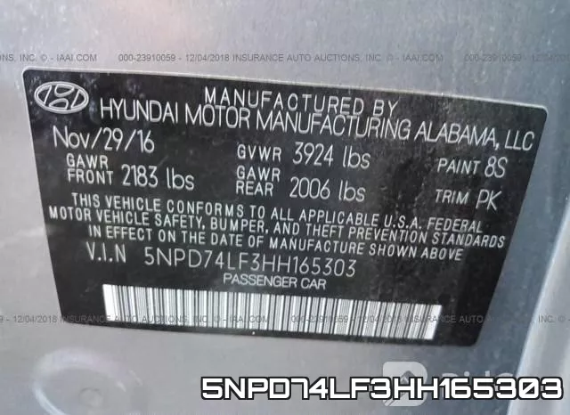5NPD74LF3HH165303 фото 10