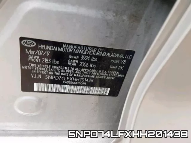 5NPD74LFXHH201438 фото 2