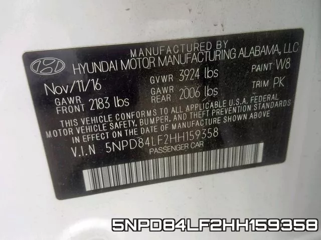 5NPD84LF2HH159358 фото 2